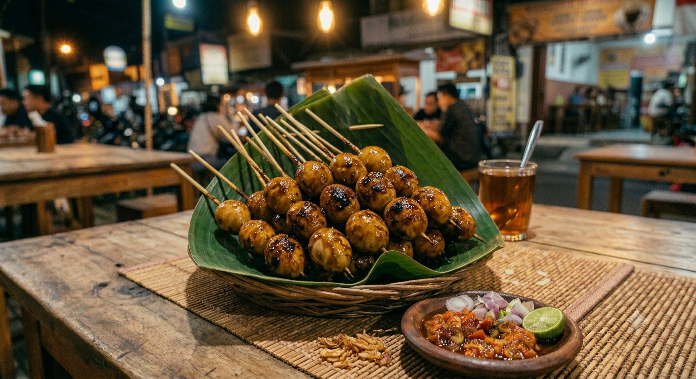 Sate Telur Puyuh Bacem Bakar